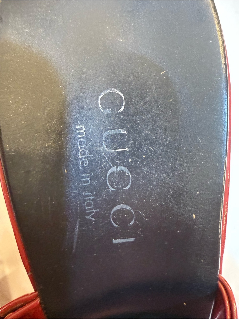 Gucci Burgundy Crisscross Strap Slide Sandals #Y2k - Picture 6 of 6